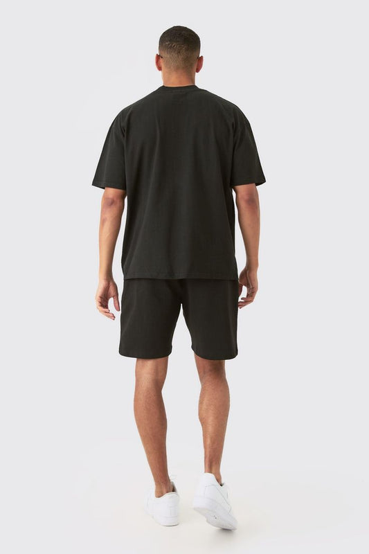 Plain Oversize Drop Shoulder T-Shirt (Black)