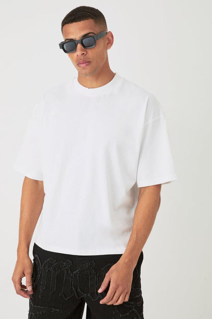 Plain Oversize Drop Shoulder T-Shirt (White)