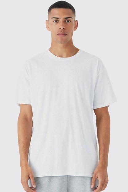 Plain Oversize Drop Shoulder T-Shirt (White)